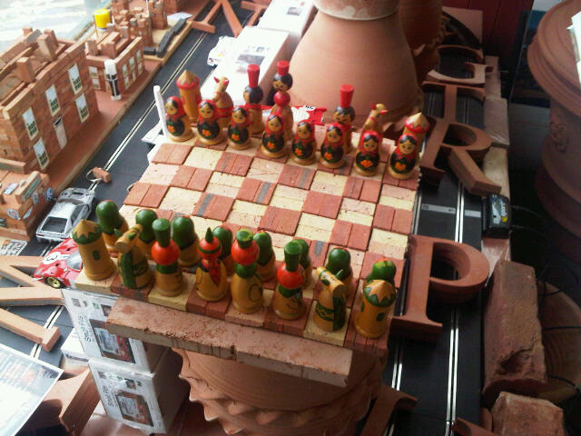 Terracotta Mini Brick Chess Set. board only. £15.00