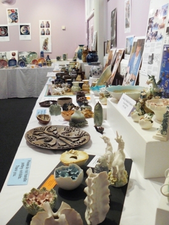 Isle of Wight Pottery. Andrew and Lisa Dowden at their recent Ventnor exhibition